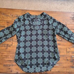 Ann Taylor blue pattern blouse- XSP